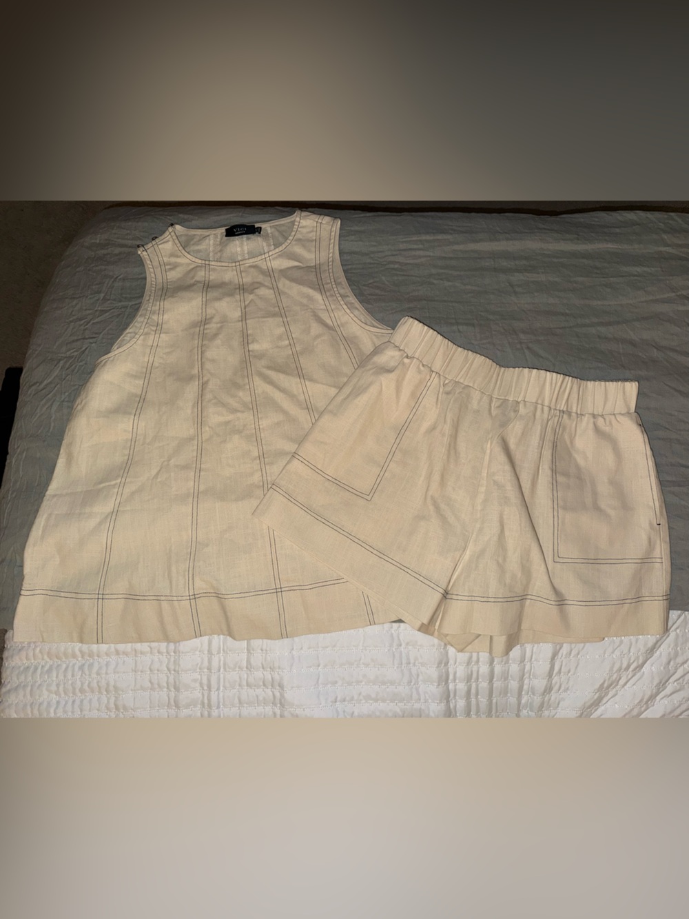Vici Cream Sleeveless Top and Matching Shorts Set
